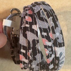 NWT Vera Bradley LISBON MEDALLION Lanyard Key Ring ID Clip